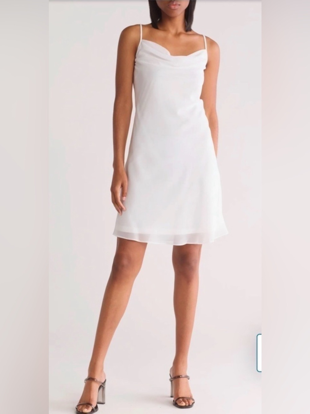 Chiffon Cocktail Minidress White (M)